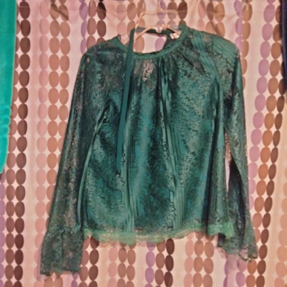 Heartloom Tops - Heartloom Teal Lace Blouse